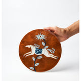 Jones & Co Paloma Wall Art featuring a circular horse design, with elegant horse illustration on textured background.
