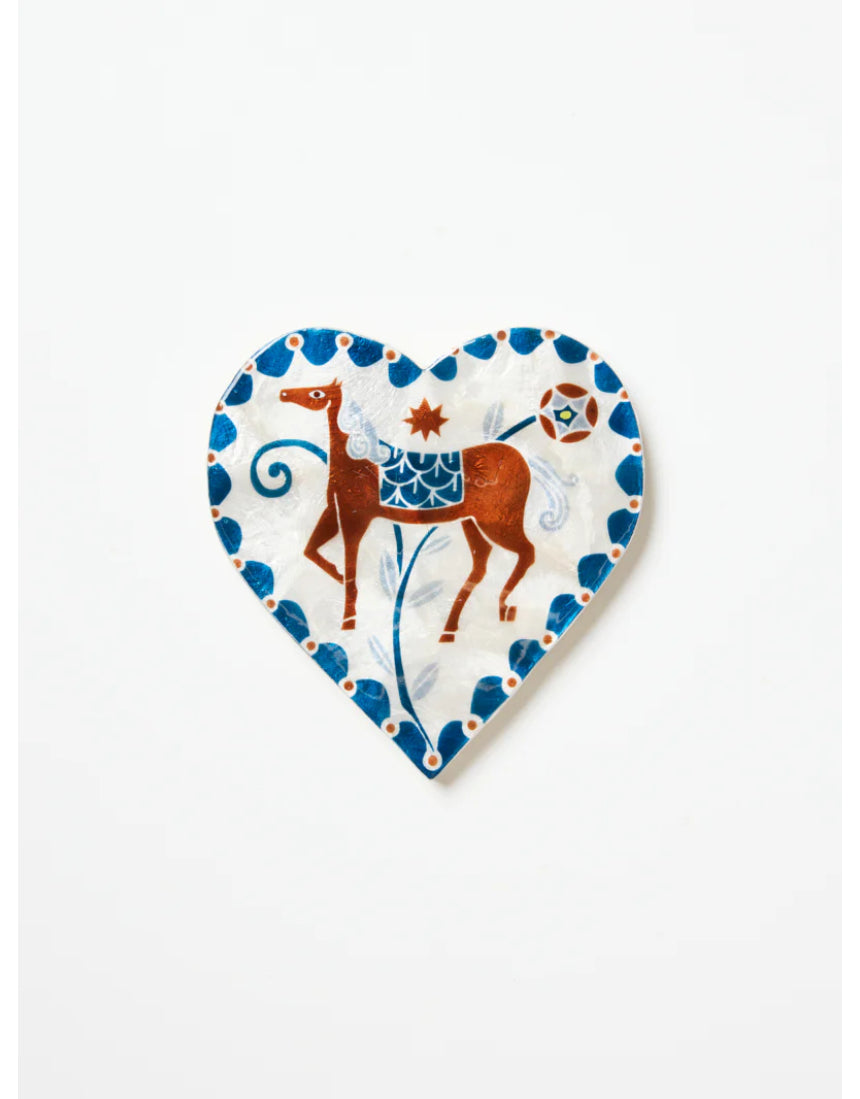 Jones & Co Paloma Wall Art featuring a heart-shaped white horse design, decorative wall art piece for home decor.