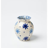 Jones & Co Paloma Vase in Star Blue with a sleek, modern design featuring a star pattern and glossy finish.