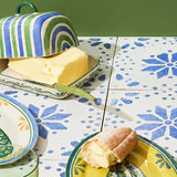 Jones & Co Piccolo Vita butter dish, elegant tableware with a glossy finish, featuring a rounded design and decorative details.
