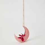 Pink Luna hanging vase by Jones & Co, showcasing its stylish design and smooth surface for decorative use.