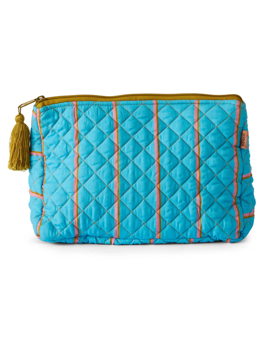 Kip & Co - Aegean Stripe Quilted Cotton Toiletry Purse - image 1