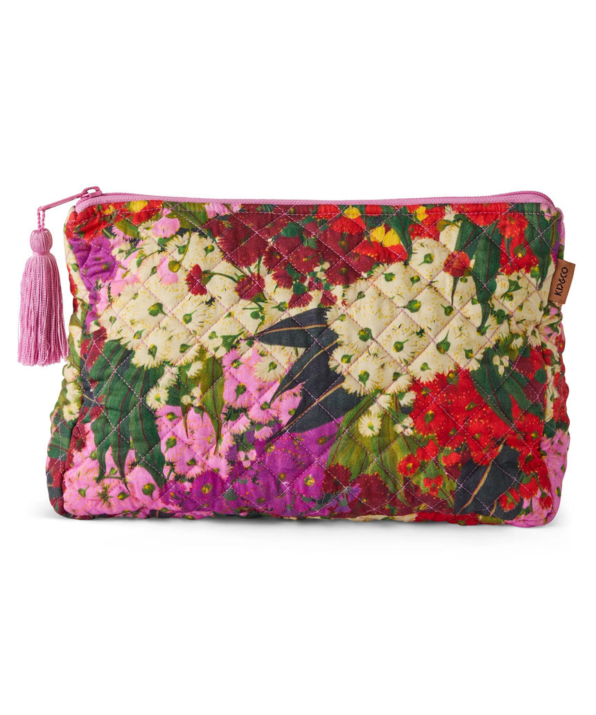 Kip & Co - Australian Bush Blossom Quilted Cotton Toiletry Purse - image 1