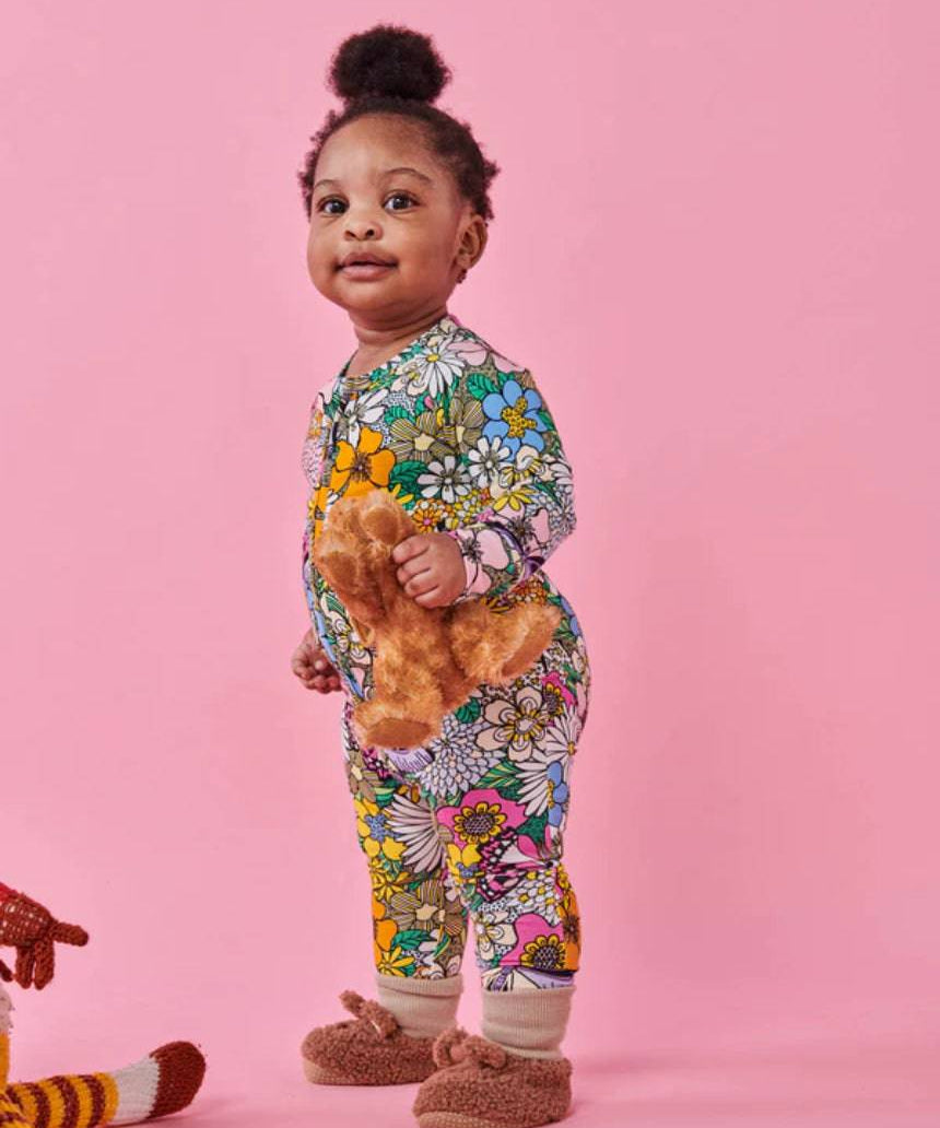 Kip & Co - Bliss Floral Organic Long Sleeve Zip Romper, Romper, KIP & CO AUSTRALIA PTY LTD - Say It Sister