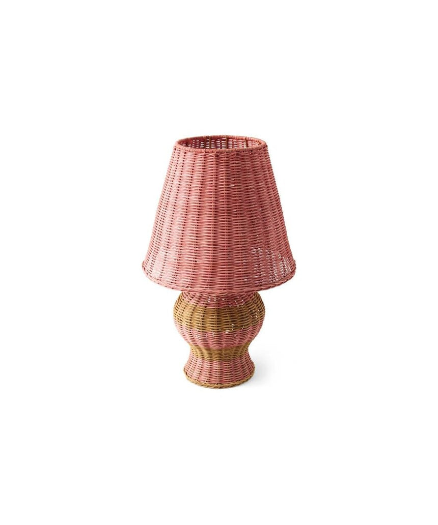 Kip & Co Guava Stripe Le Parisian Rattan Lamp