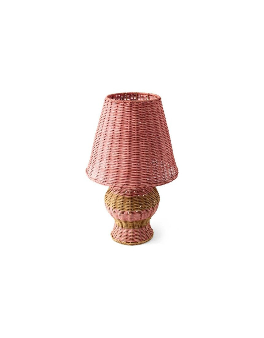Kip & Co Guava Stripe Le Parisian Rattan Lamp