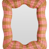 Kip & Co Guava Stripe Rattan Mirror