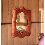 Kip & Co Guava Stripe Rattan Mirror, detail