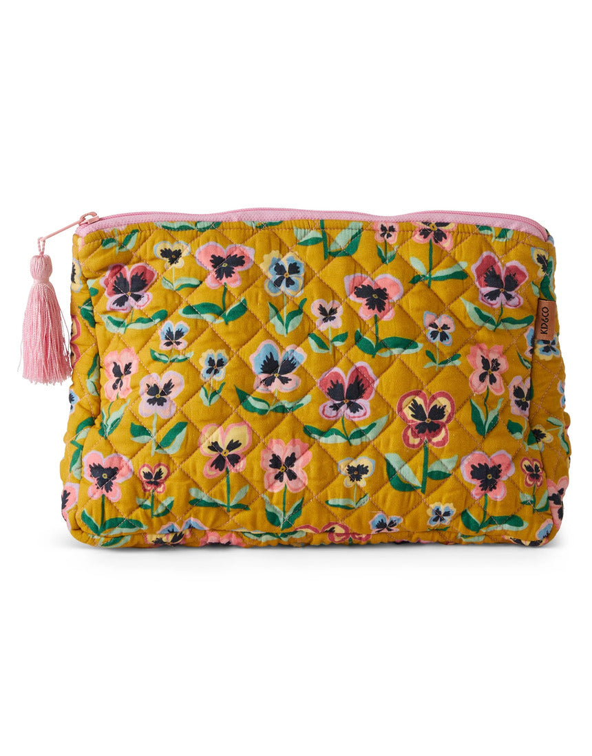Kip & Co - Pretty Pansy Quilted Cotton Toiletry Purse - image 1