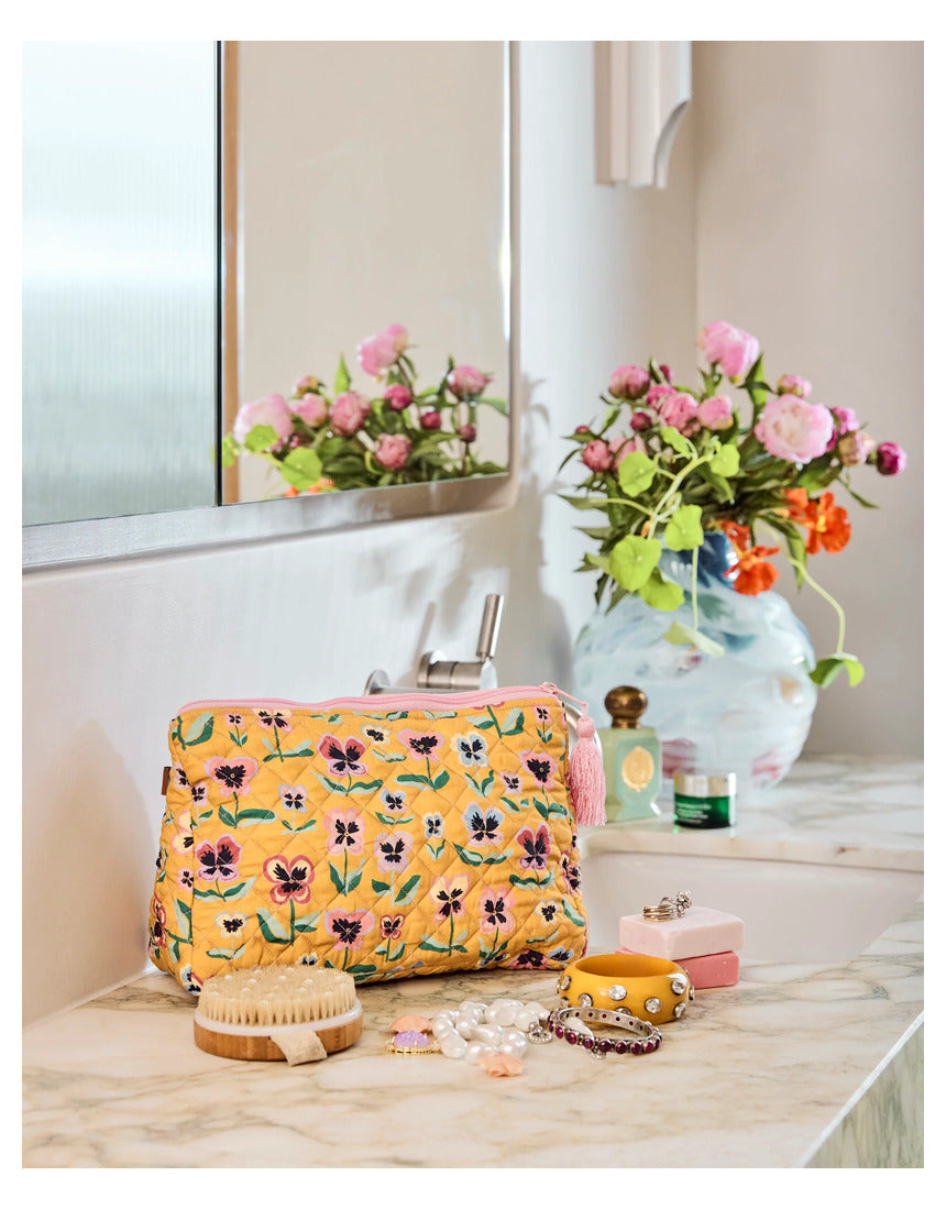 Kip & Co - Pretty Pansy Quilted Cotton Toiletry Purse - image 2