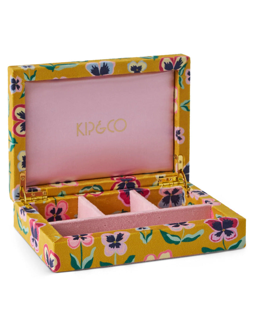 Kip & Co - Pretty Pansy Velvet Jewellery Box Small - image 1