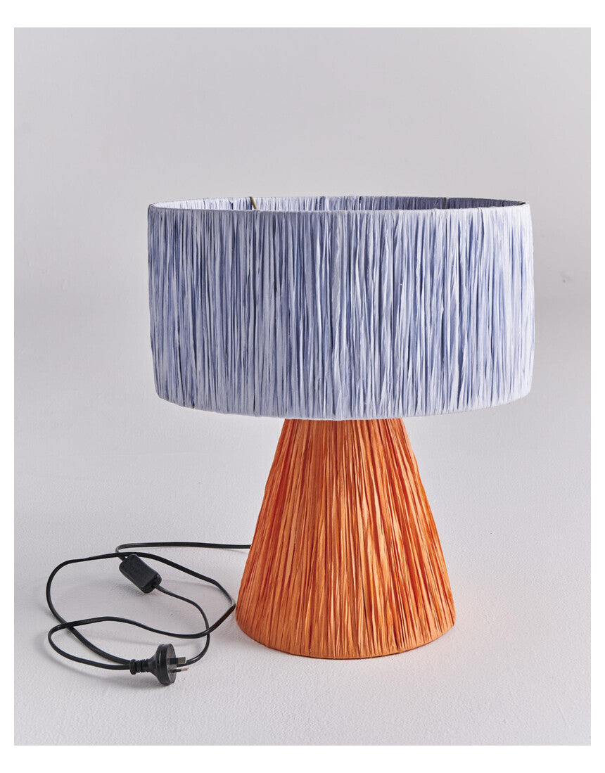 Kip & Co Tangier Raffia Lamp, styled