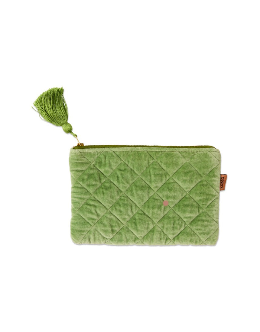 Kip&Co Velvet Cosmetics Purse Pesto, image 1