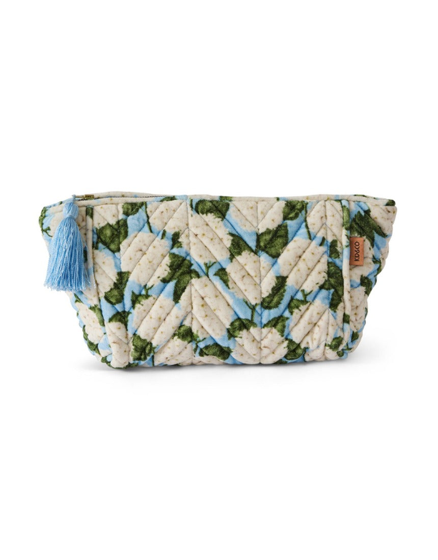 Kip&Co Velvet Toiletry Bag Hydrangea Blue, image 1