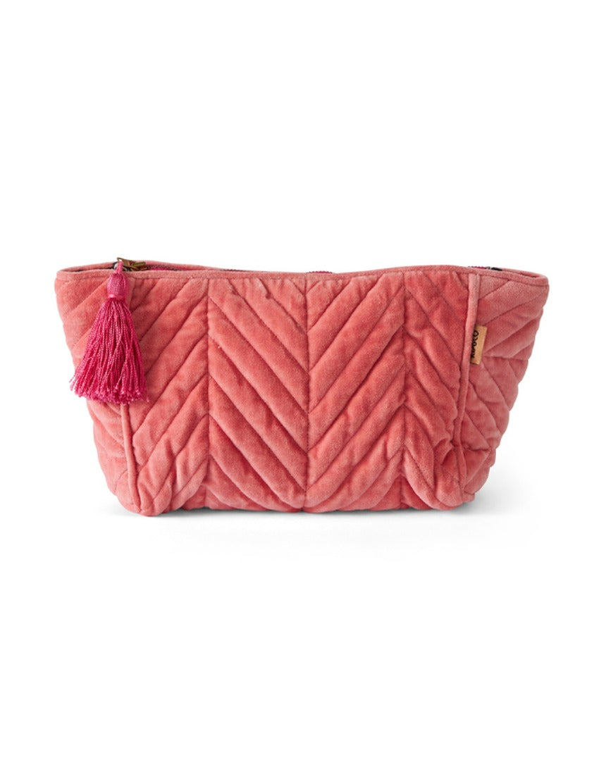 Kip&Co Velvet Toiletry Bag Strawberry, image 1