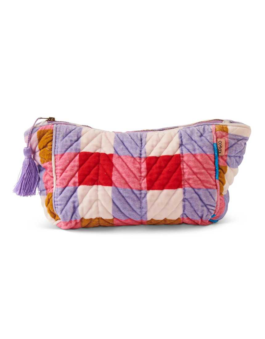Kip & Co - Summer Check Velvet Toiletry Bag, Accessories, Kip & Co - Say It Sister