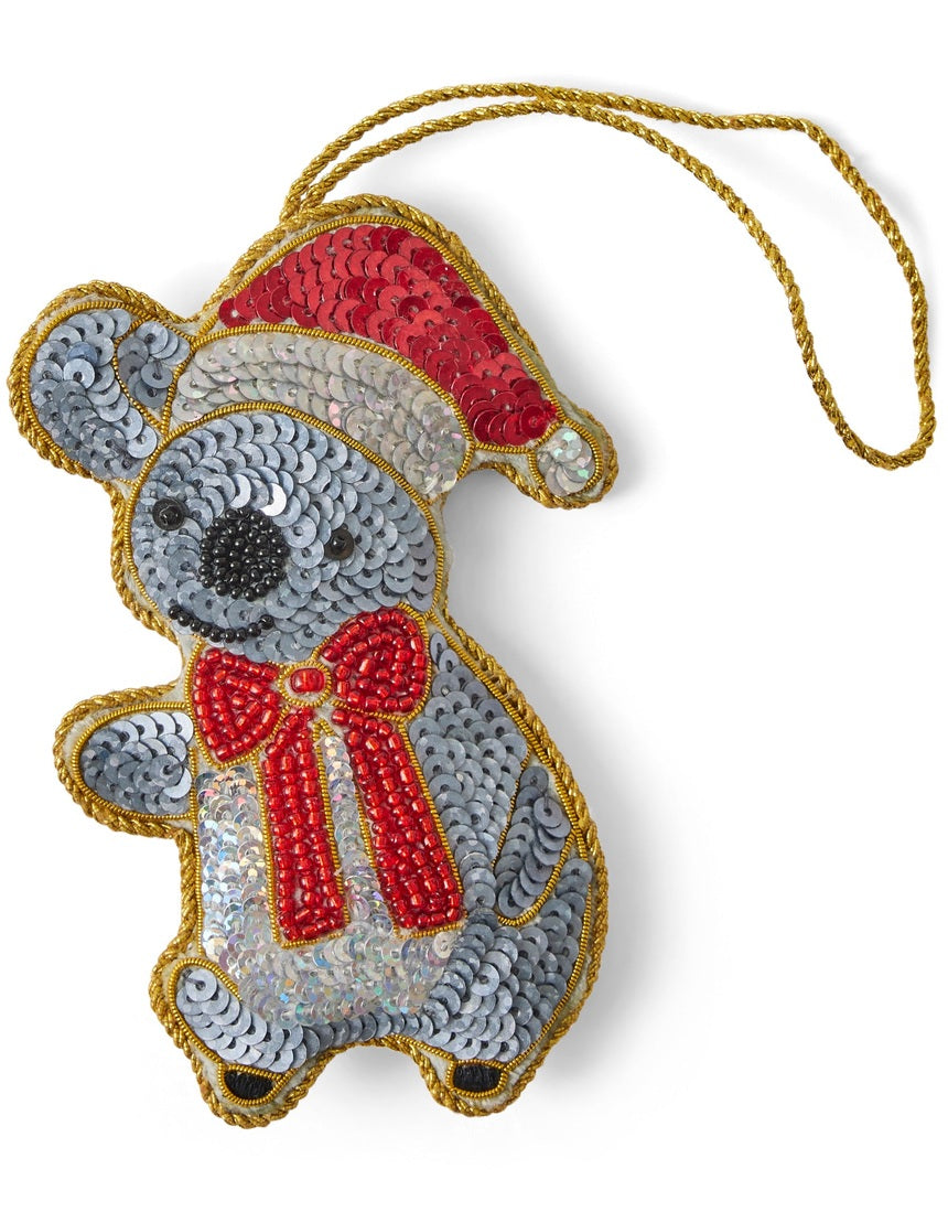 Kip & Co Christmas koala decoration in festive hanging ornament design