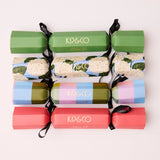 Kip & Co Christmas Slumber velvet bon bon eye mask 4-piece set in festive colors