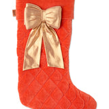 Kip & Co golden bow velvet Christmas stocking hanging for festive decor