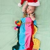 Kip & Co Rainbow Joy velvet Santa sack with colorful rainbow design for Christmas decorations