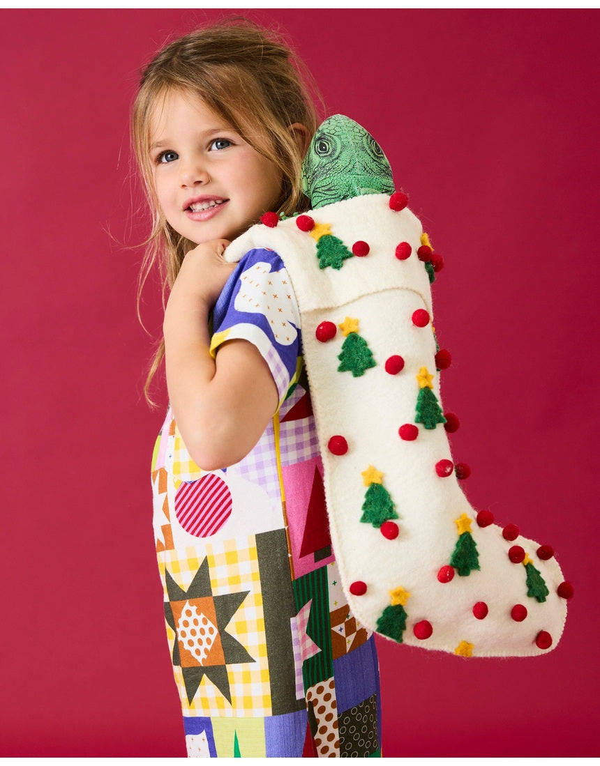Kip & Co Under The Tree felt Christmas stocking in festive holiday design