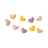 Living Textiles Felt Heart Bunting in Bohemian Bliss, colorful nursery decor with felt hearts hanging for a charming nursery look.