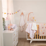 Living Textiles felt heart bunting with bohemian design, perfect nursery decor featuring colorful felt hearts on a string.