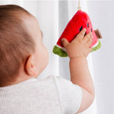 Living Textiles mini market stroller toys featuring watermelon and blueberry plush toys for baby pram or stroller decor.