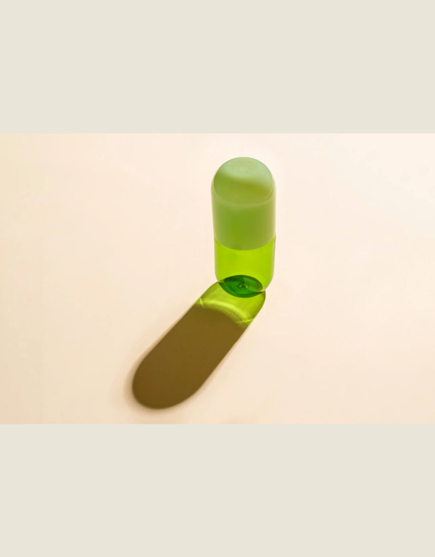 Maho Happi Pill glassware featuring an avocado design, ideal for fun drinks and vibrant beverage presentation.