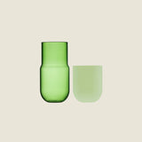 Maho Happi Pill glassware with avocado design, disassembled showcasing the colorful, decorative avocado-themed pieces.