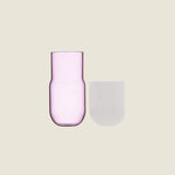 Maho Happi Pill fairy floss glassware disassembled, featuring clear glass with colorful fairy floss design elements.