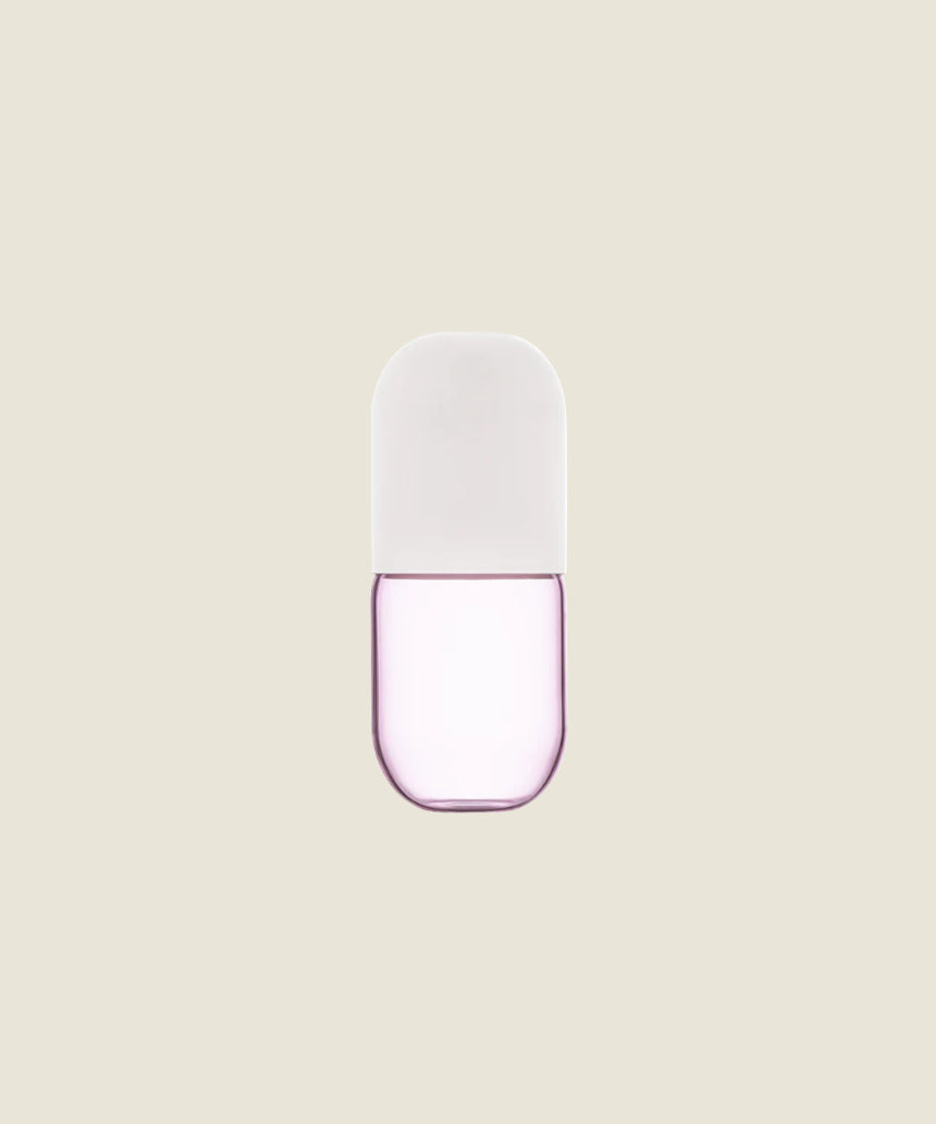 Maho Happi Pill glassware featuring colorful fairy floss design with vibrant pink and blue accents.