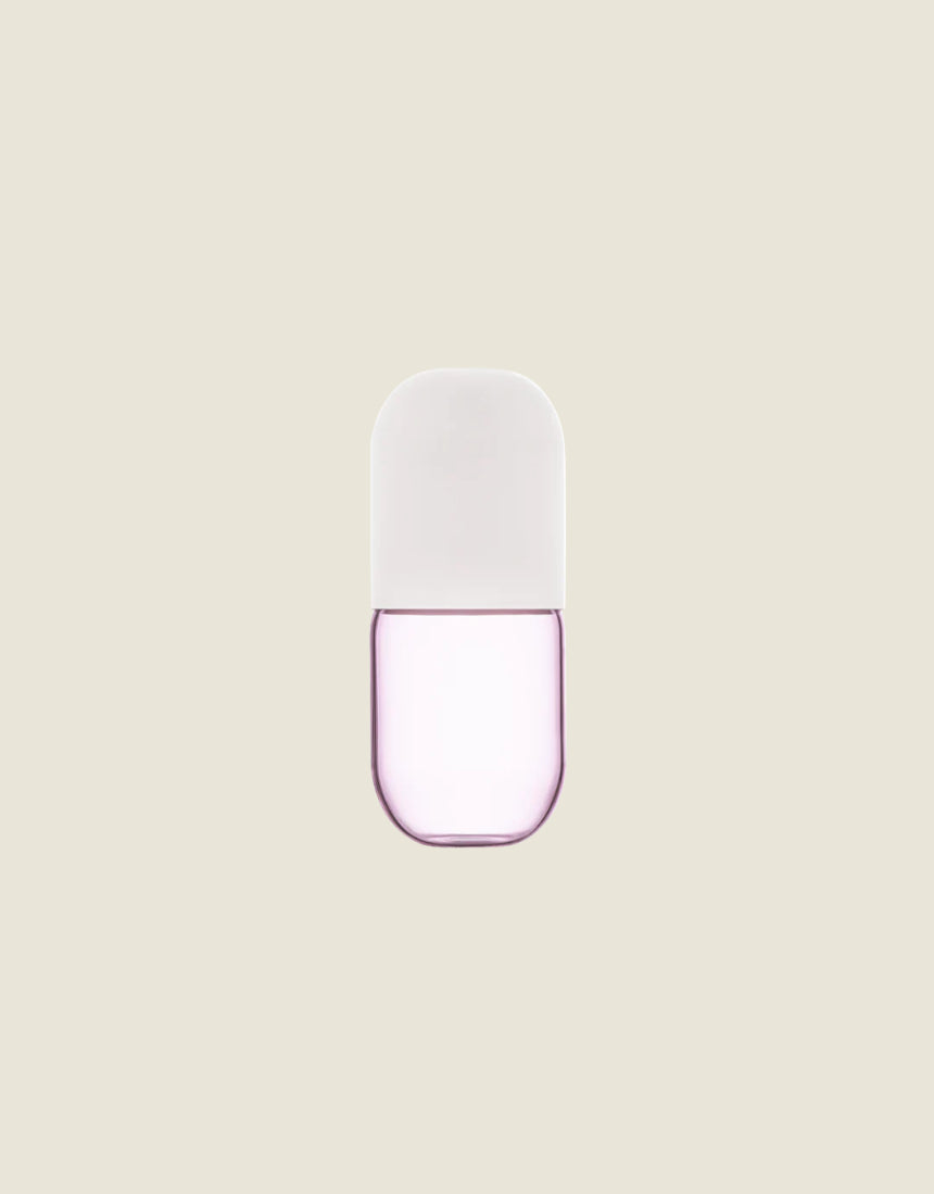 Maho Happi Pill glassware featuring colorful fairy floss design with vibrant pink and blue accents.