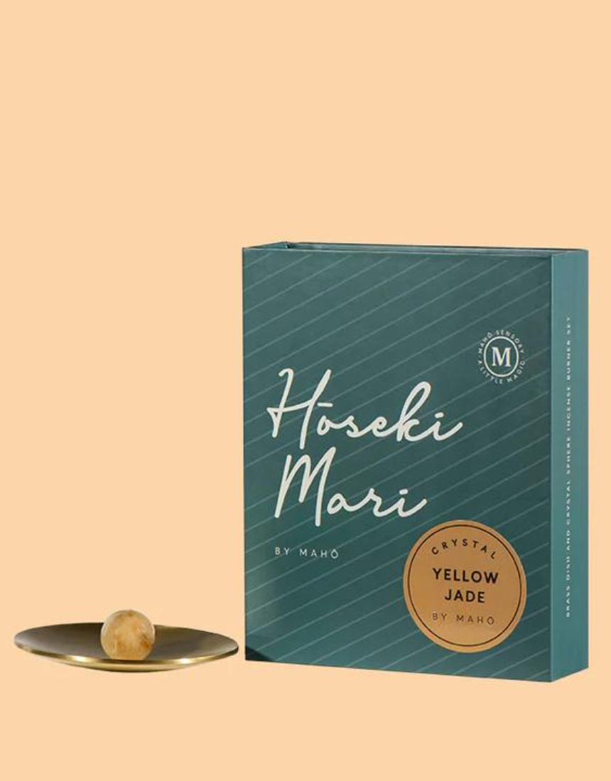 Maho - Hoseki Mari - Yellow Jade Incense Burner Holder - Say It Sister