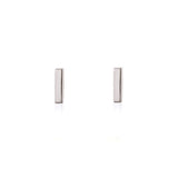 Linda Tahija Mini Bar Stud Earrings in Silver