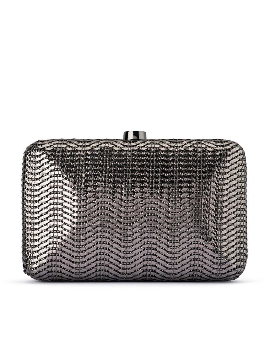 Olga Berg - Hannah Textured Clutch - Gunmetal, Clutch, Olga Berg - Say It Sister