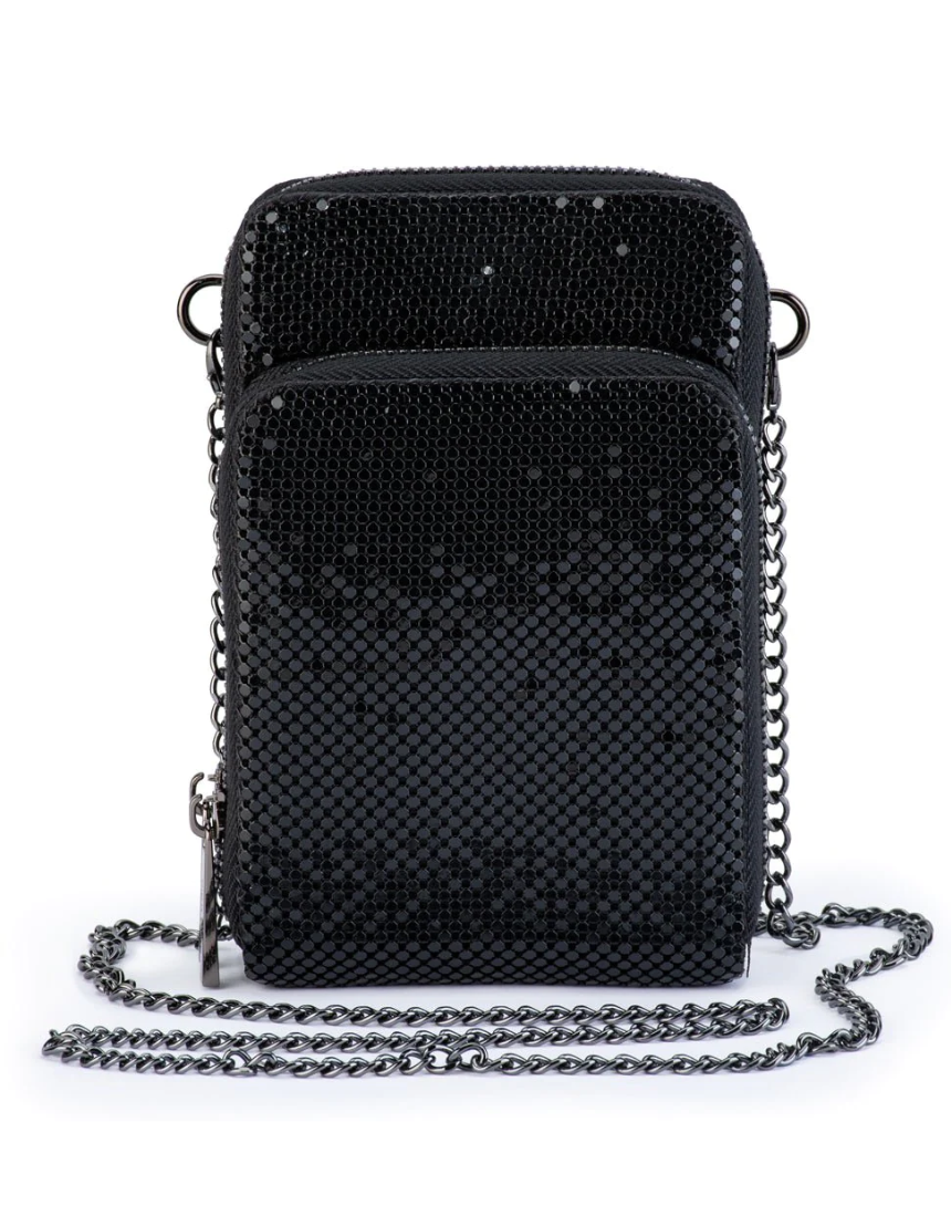 Olga Berg - Elton Mesh Cross Body Bag Black, , Olga Berg - Say It Sister