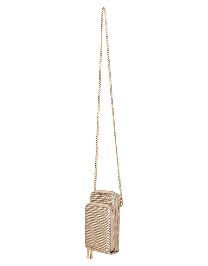 Olga Berg - Elton Mesh Cross Body Bag Gold, , Olga Berg - Say It Sister