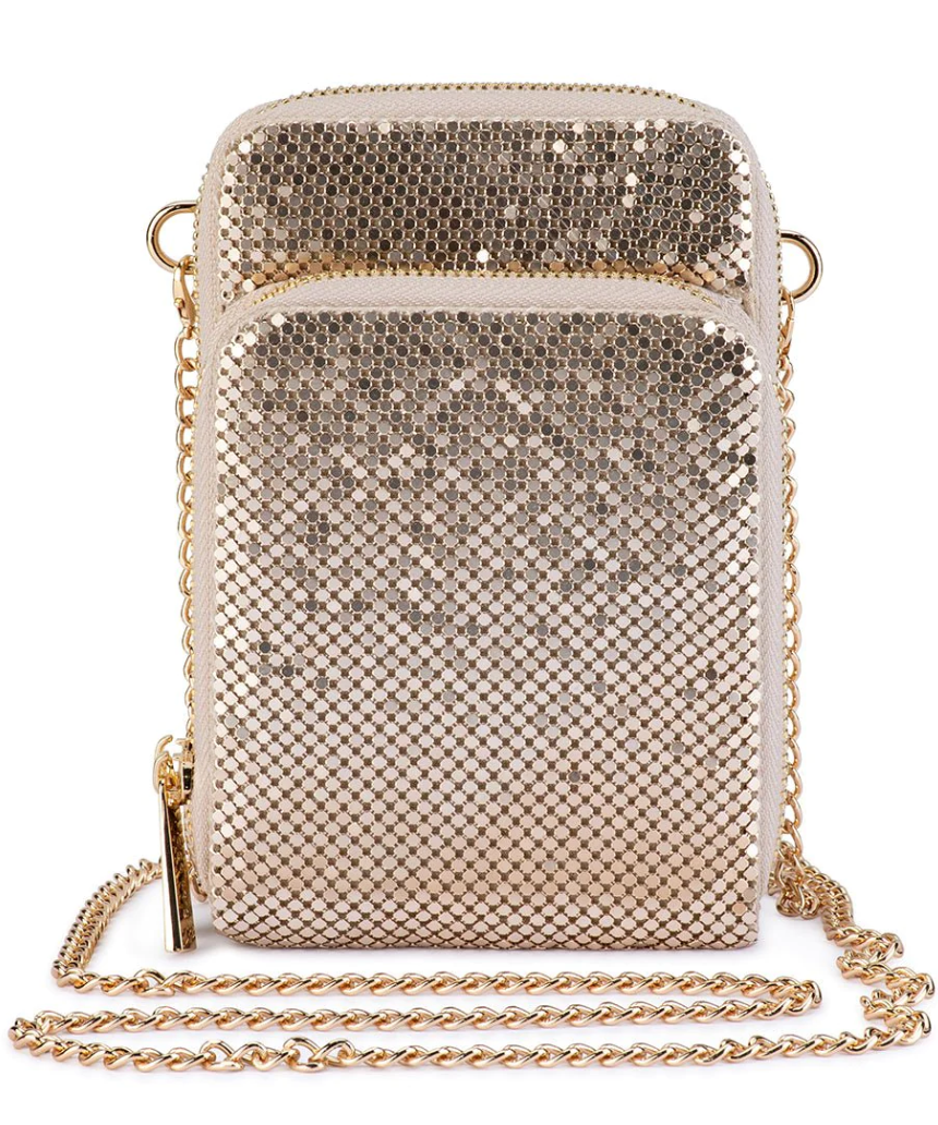 Olga Berg - Elton Mesh Cross Body Bag Gold, , Olga Berg - Say It Sister