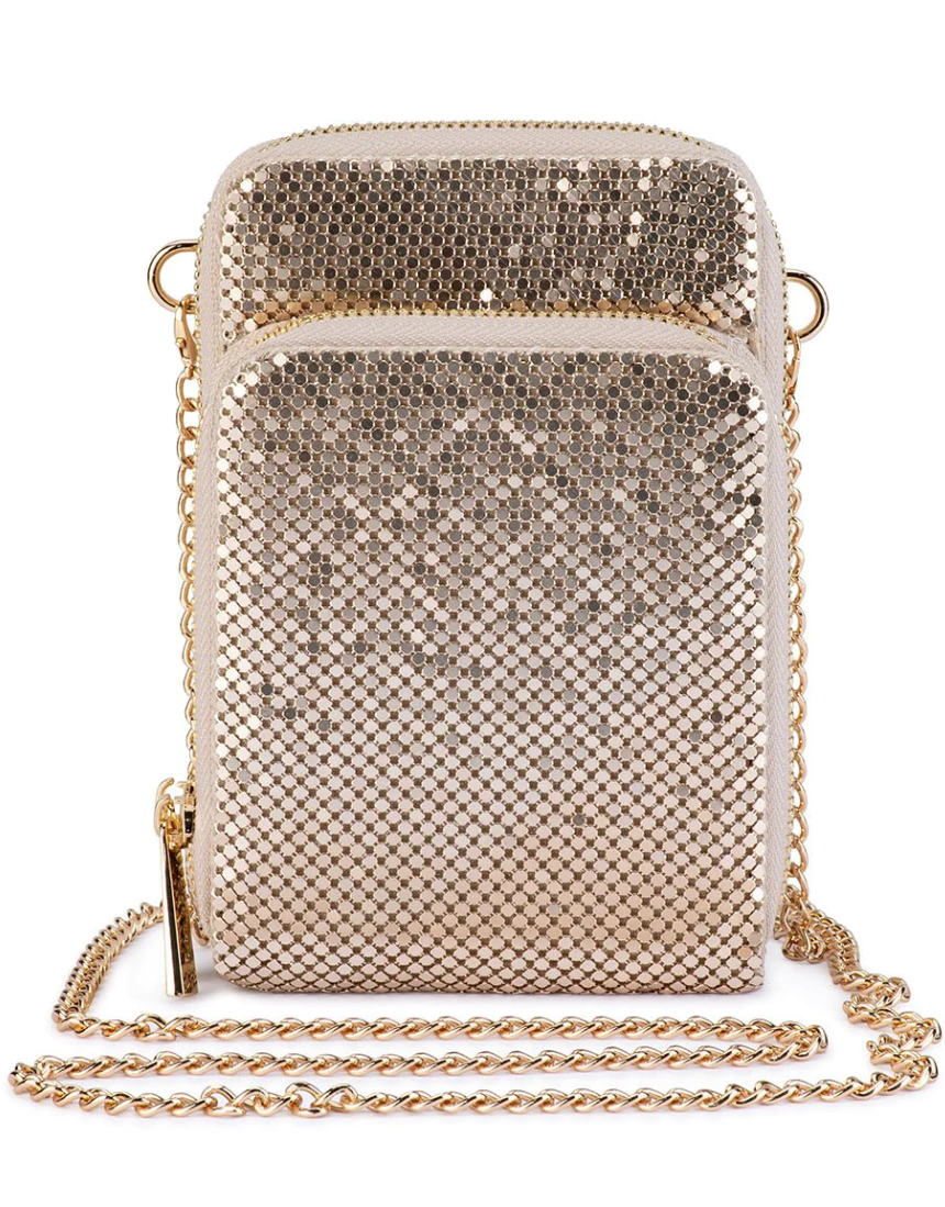 Olga Berg - Elton Mesh Cross Body Bag Gold, , Olga Berg - Say It Sister