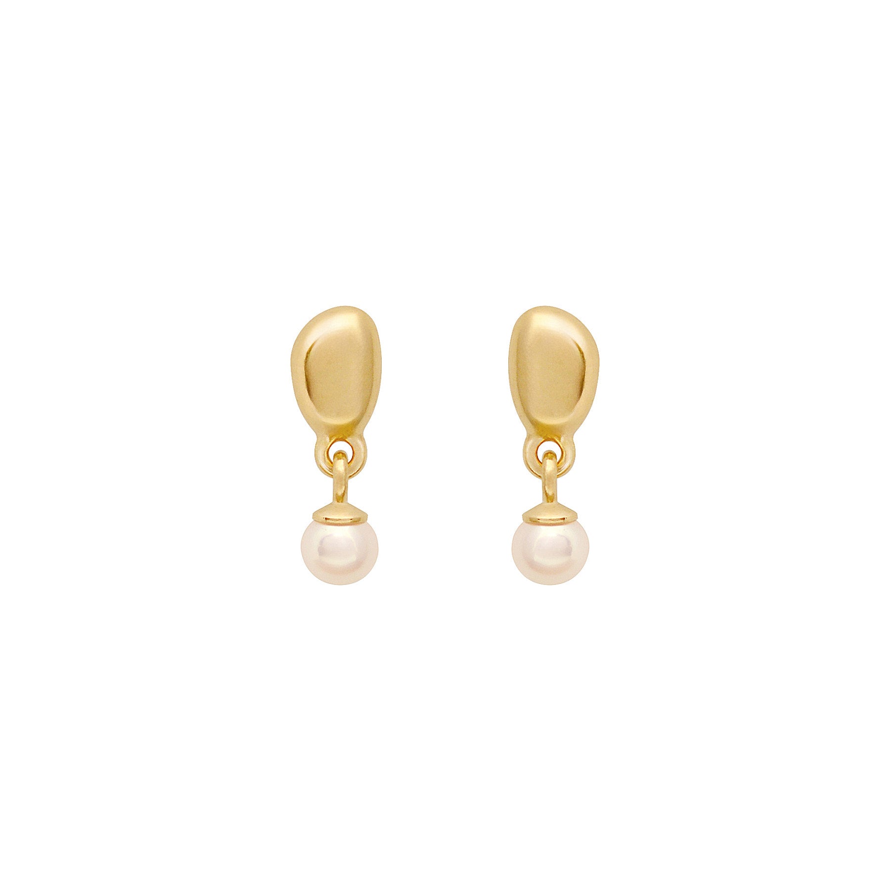Linda Tahija - Alga Pearl Drop Earrings in Gold