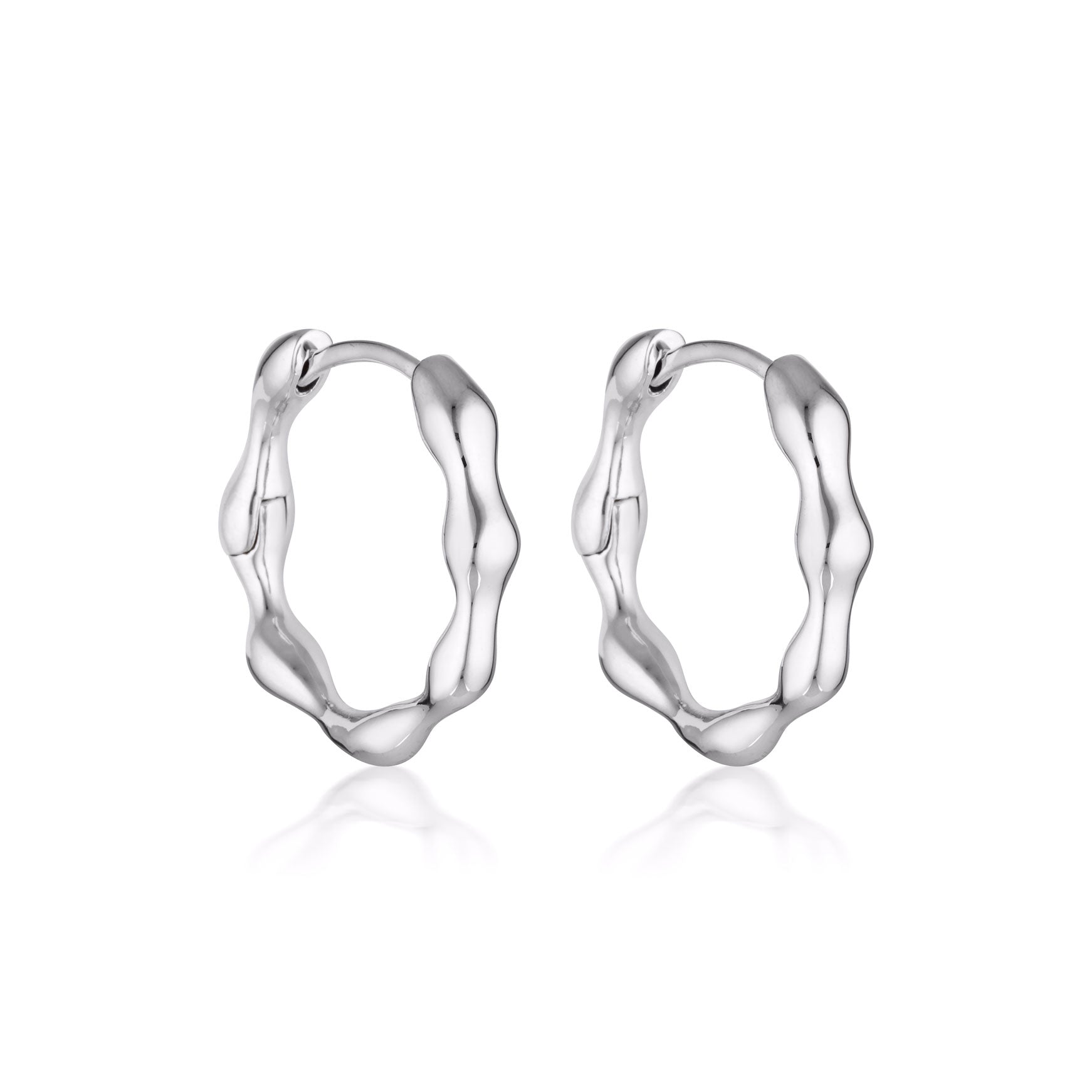 Linda Tahija - Organica Hoop Earrings in Silver