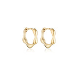 Linda Tahija Organica Mini Huggie Earrings in Gold