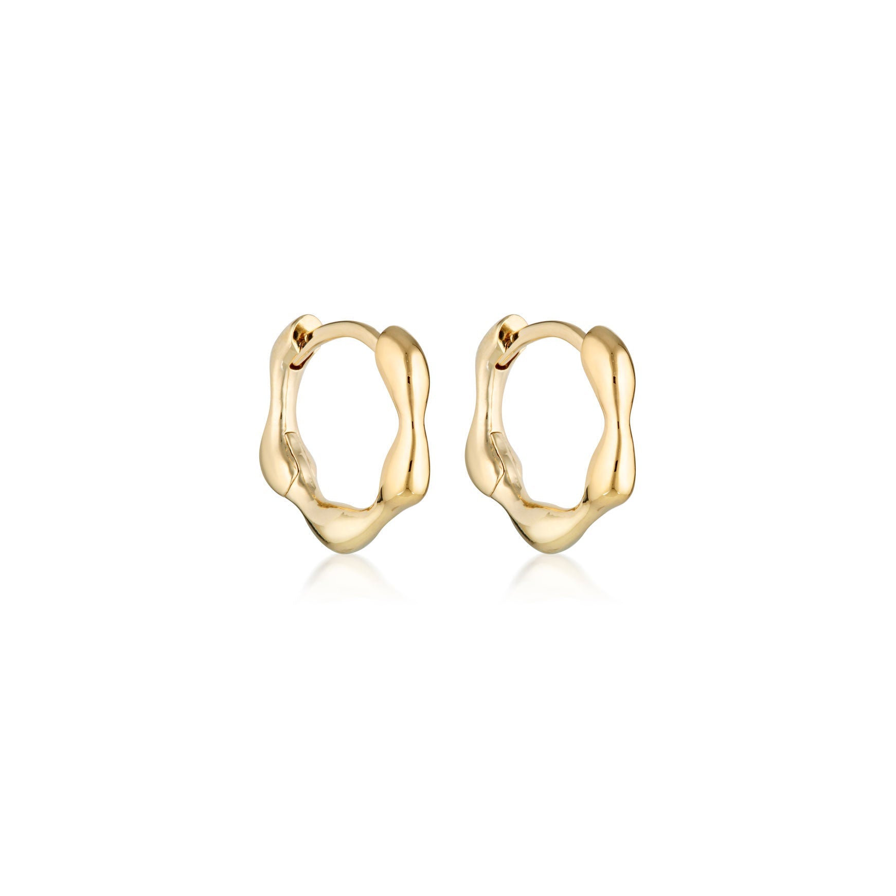 Linda Tahija Organica Mini Huggie Earrings in Gold