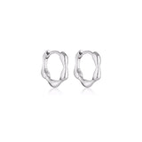 Linda Tahija Organica Mini Huggie Earrings in Silver