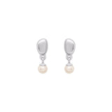 Linda Tahija - Alga Pearl Drop Earrings in Silver