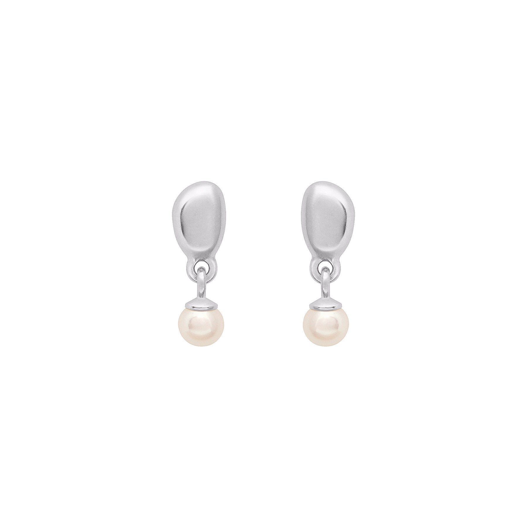 Linda Tahija - Alga Pearl Drop Earrings in Silver