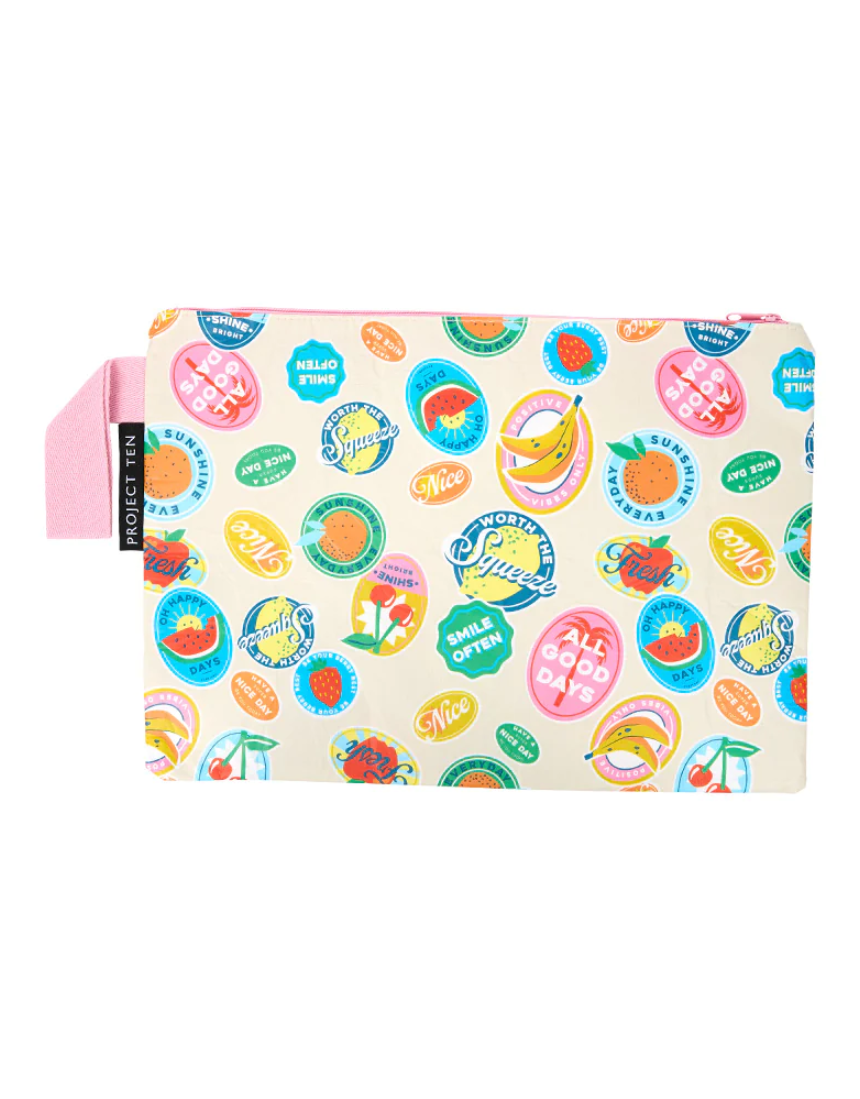 Fruit Stickers Zip Pouch, bag, Project Ten - Say It Sister