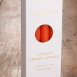 Six River Road dinner candles featuring monarch butterfly designs, ideal for elegant table settings and special occasions.