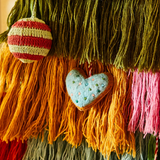 Sage x Clare Heartleaf felt decoration with green and pink felt leaves, ideal for home decor or craft projects.